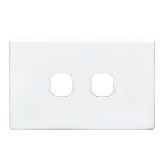 2Gang Slimline Grid & Cover Plate - White